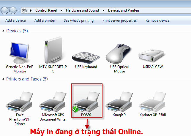 Hướng dẫn chuyển máy in từ Offline sang Online